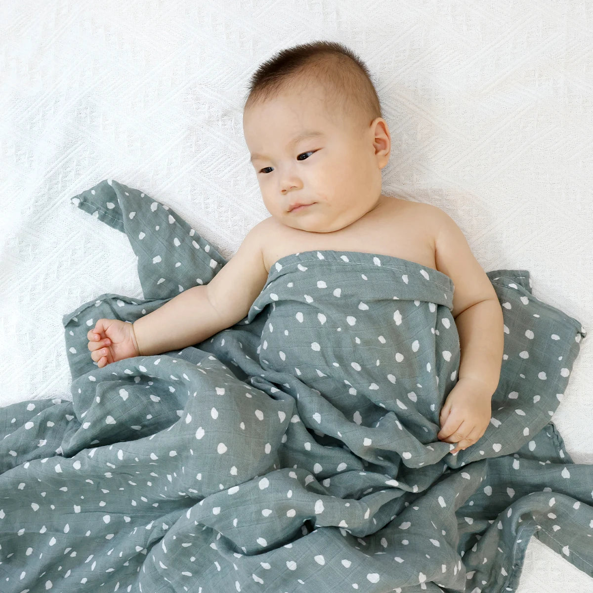 HappyFlute Baby Muslin Swaddle 100% Cotton Summer Soft Cute Print Baby Blanket 120*110CM
