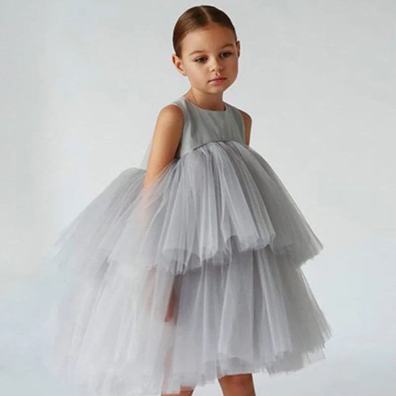 Children Luxury Party Formal Dress For Wedding Birthday Kids Christmas Ceremonies Dresses For Girls Lace Tutu Flower Girls Dress