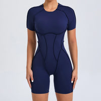 Short Jumpsuit Gym Clothes For Women Sportswear Fitness Overalls Backless Scrunch Booty Yoga Suit Sports Set Outfit