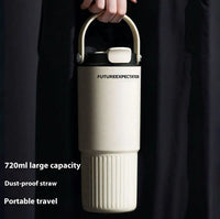 Stainless Steel Insulated Tumbler - 40 Oz, Leakproof / BPA-Free, with Handle and Car Cup Holder - Ideal for Outdoor Coffee