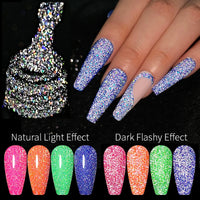 LILYCUTE 7ml Laser Reflective Glitter Top Coat Gel Nail Polish Semi Permanent Shiny Sequins UV LED Varnish Nail Art Decoration