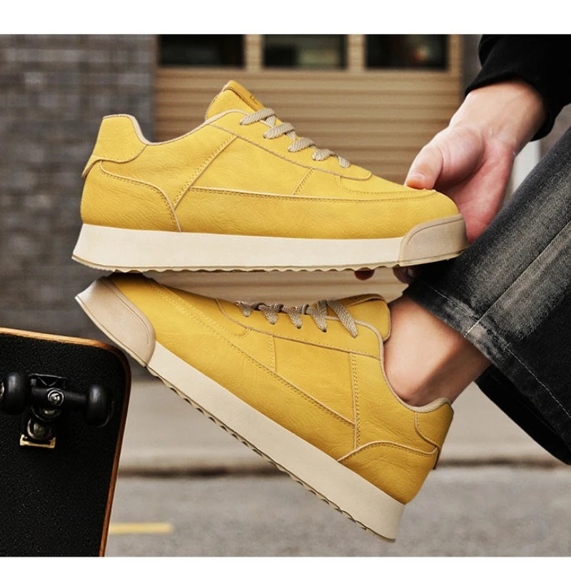 Four-season Men's Large-sized Solid Color Low-top Round Toe Comfortable Soft-soled Lightweight Anti-slip Vulcanized Board Shoes