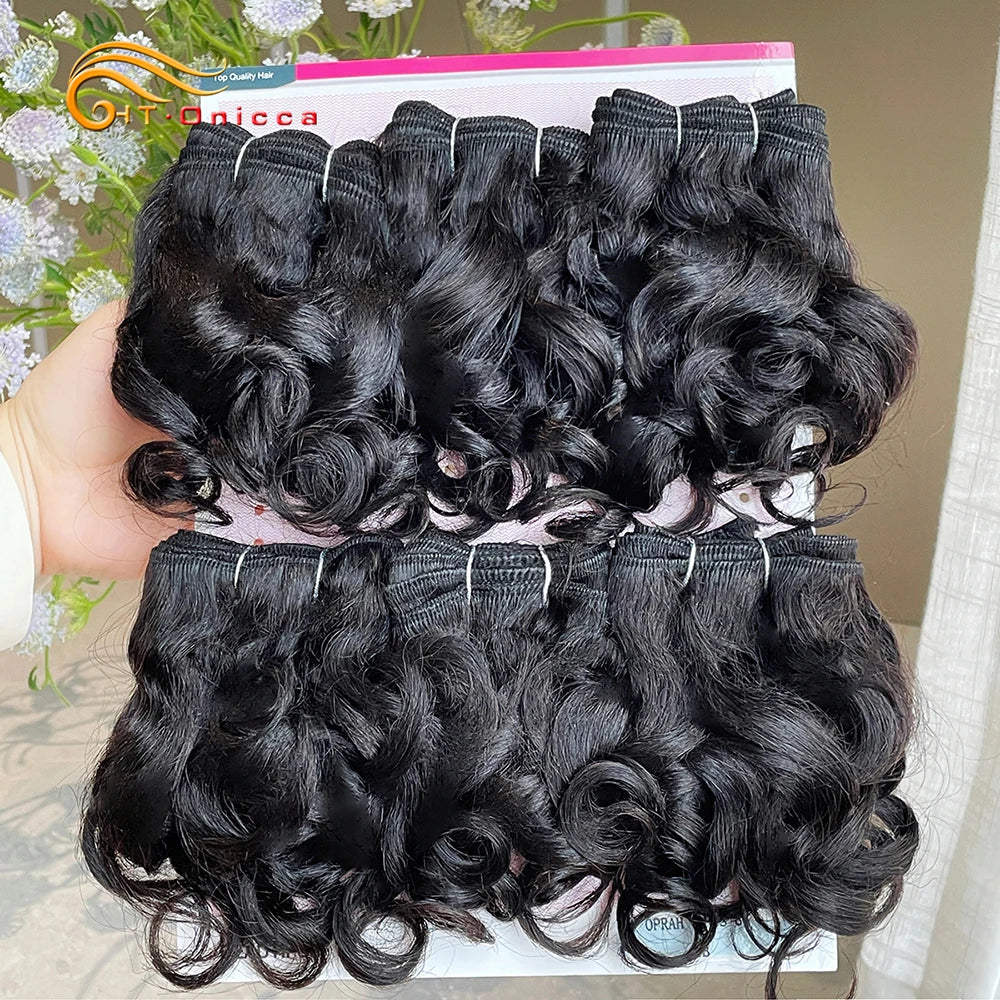 Blonde Bouncy Curly Bundles 100% Human Hair Bundles For Black Women Indian Short Curly Hair Bundles Colored 1B 27 30 99J