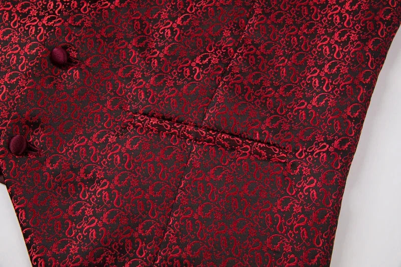 2025 New Wedding Host Performance Men's Suit Dress Three-piece Botanical Floral Pattern  Blazer  for Men with Pants and Vest