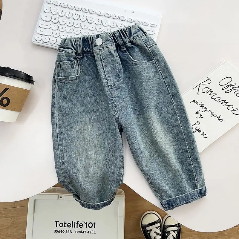 Boys Casual Jeans Children Denim Jeans Kids Trousers Toddler Girl Fall Clothes 2 3 4 5 Years Baby Harem Pants BaBy Jeans