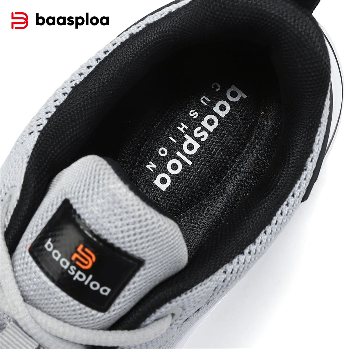 Baasploa Men Running Shoes Brand Mesh Breathable Casual Sneakers Male Lace-Up Comfort Lightweight Sport Shoes Non-Slip Outdoor