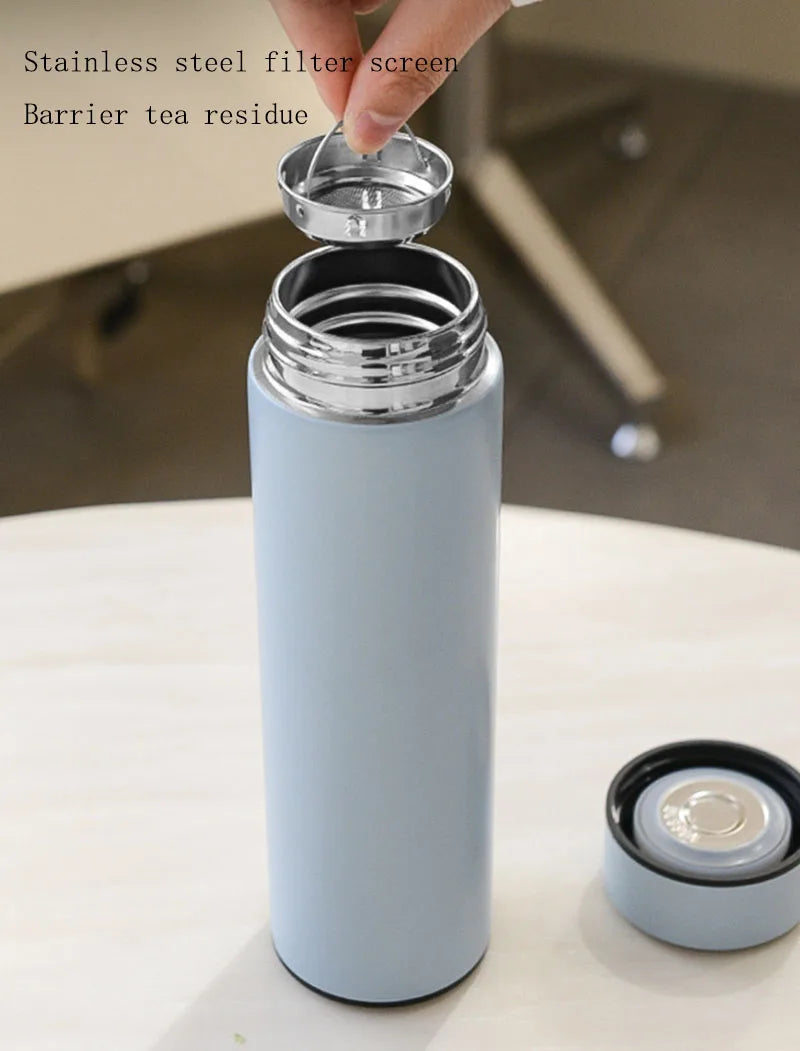 500ML Stainless Steel Thermos Cup With Strainer Leakproof Thermal Cup Home Vacuum Flasks Coffee Cup Milk Mug Long-lasting Heat