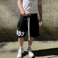 European and American high street fashionable versatile shorts loose fitting hip-hop rock style black men's five-point pants emo