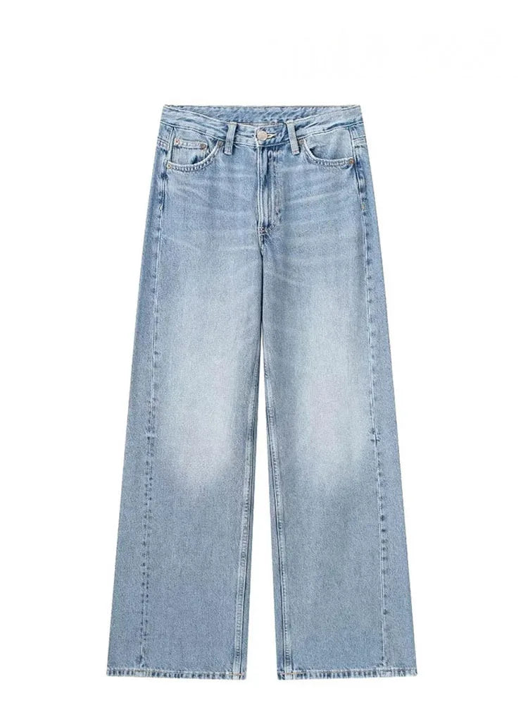 HH Jeans For Women 2023 Worn In All Seasons Denim 4 Colors Long Trousers Female Cool High Street Women's Wide Leg Pants