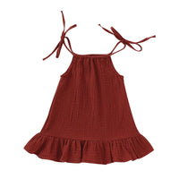 Summer Toddler Baby Girl Sleeveless Ruffles Dress Sarafan Kids Cotton Linen Muslin Slip Dresses Clothing
