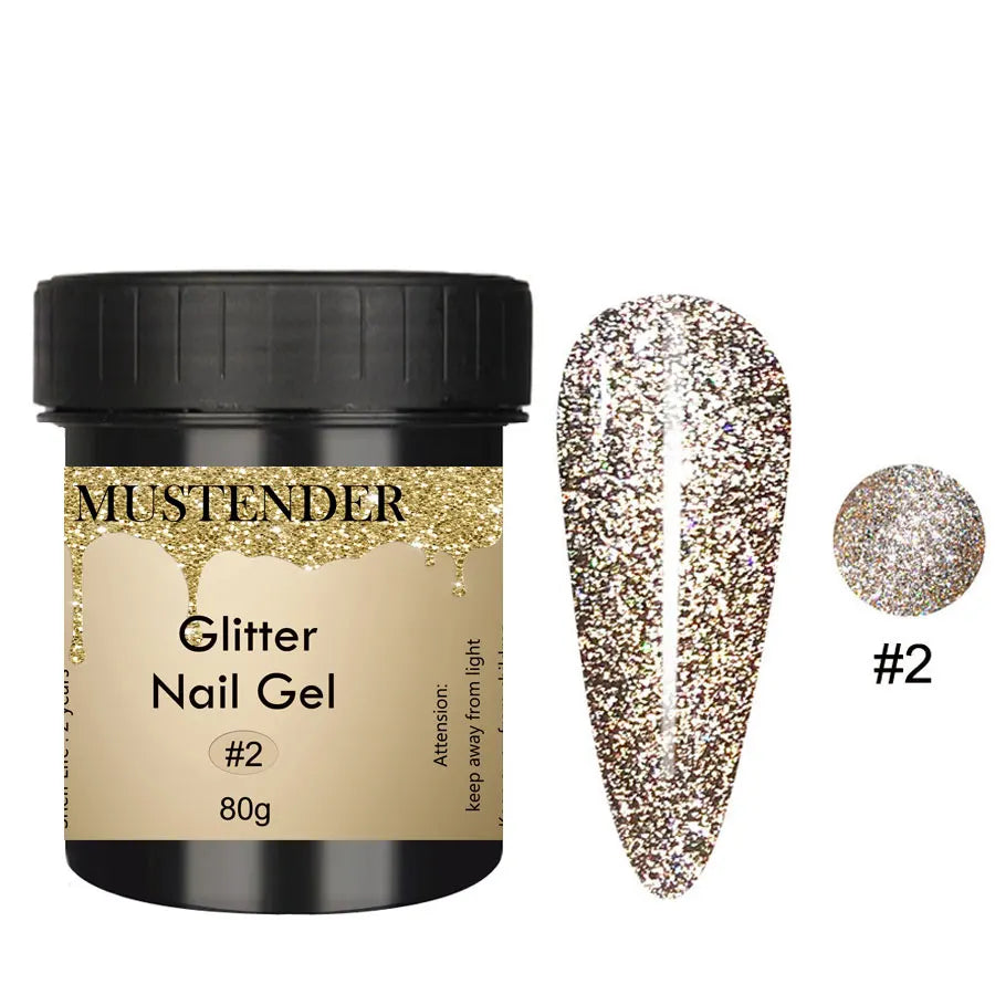 80g DISCO Gel Colorful Reflective Glitter Nail Gel Polish Sparkling Auroras Laser Gel Shiny Sequins UV Gel Varnish Manicure