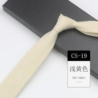 Classic 6cm Solid Navy Brown Neckties For Men Narrow Soft Cotton Neck Ties Casual White Tie Club Party Shirt Accessories Cravat