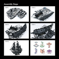 CubicFun 3D Puzzles Ship from PL/US/RU LED Flying Dutchman Pirate Ship Model Queen Anne Revenge Sailboat Titanic Ship Jigsaw