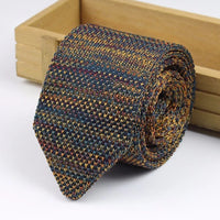 New Style Gradient Fashion Men's Solid Colourful Tie Knitted Ties Necktie Normal Slim Classic Woven Cravate Narrow Neckties
