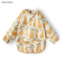 New Baby Bib with Pocket for Feeding Accessories Bibs for Children Waterproof Long Sleeve Bibs Aprons with Long Sleeve