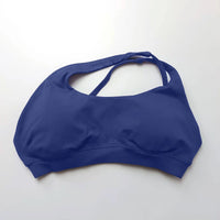 NCLAGEN Asymmetric Sports Bra High Support Backless Gym Top Women Halter Fitness Running Workout Clothes Sexy Seamless Underwear