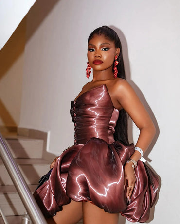 Flowing Aso Ebi Style Birthday Dress Short Ruffles Cocktail Party Dresses Strapless Mini Wedding Guest Gown African Party Dress