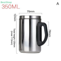 ★★★Stainless Steel Double-layer Mug With Lid, Office Insulated Insulated Mug With Handle