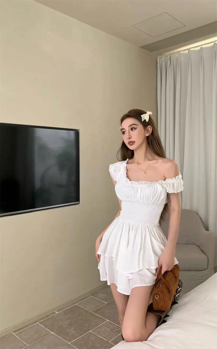 skims corset mini dress Woven Shine Corset Mini Dress