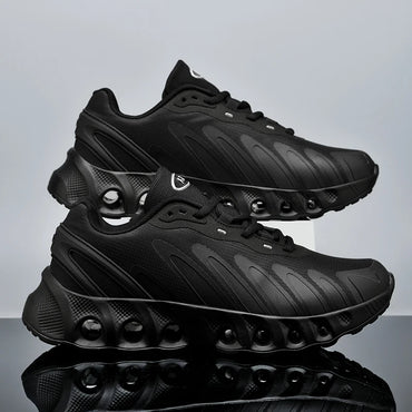 New men's sneakers PU air cushion anti-slip shock absorber running shoes outdoor lightweight and breathable mesh running shoes