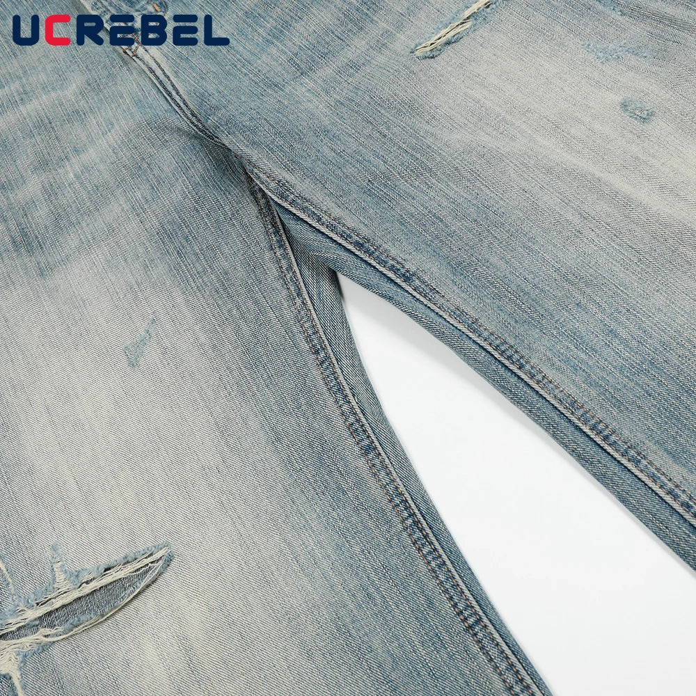 Ripped ARC 3D JEANS Mens Retro High Street Washed Distressed Loose Wide Leg Denim Pants Men