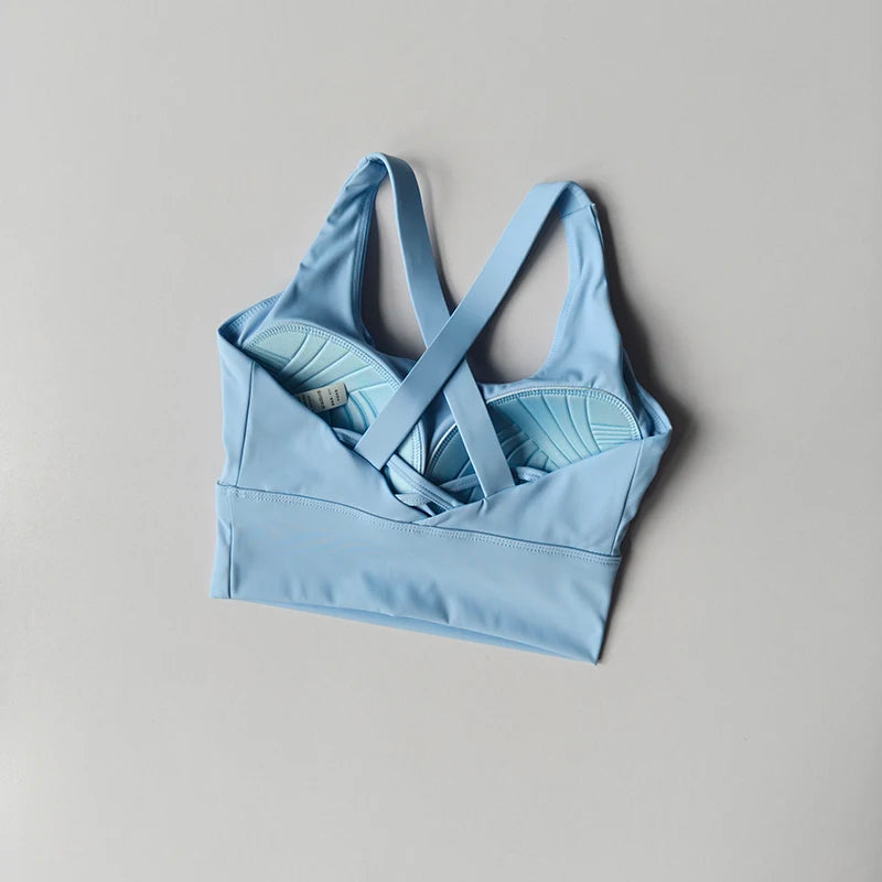 Women's High-Intensity Shock-proof All-in-one Sports Bra for Running Yoga Fitness Professional Huddle Top for All Seasons