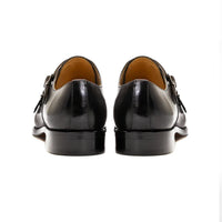 Luxury Genuine Leather Double Buckle Monk Strap Formal Shoes for Men Classic Cap Toe Business Office Wedding Dress Shoes