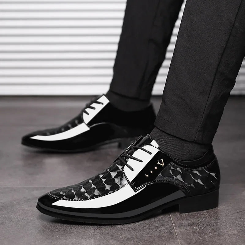 Men's Groom Wedding High-end Leather Shoes Men's Business Casual Leather Shoes Plus Size 39-47
