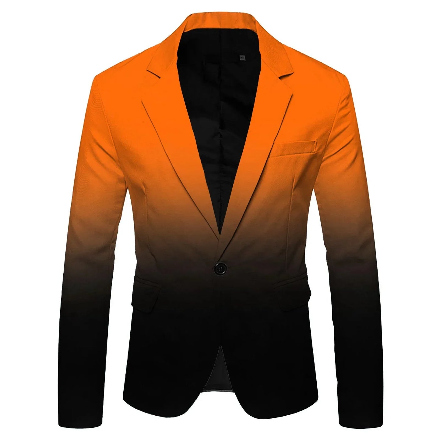 Men's Spring and Autumn New British Fashion Solid Color Suit Jacket, Casual Single-button Lapel Slim Spell Color Suit Jacket