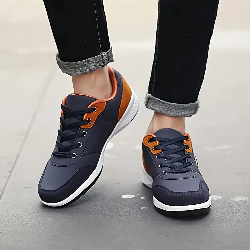 YRZL Men Shoes Spring Autumn Waterproof Walking Sneakers Leisure Male Leather Sports Shoes Non-Slip Footwear Tennis for Men