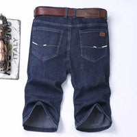 2025 New Denim Shorts for Men's Spring and Summer Trendy Brand Thin, Elastic, Loose, Straight, Casual, Five Point Middle Pants