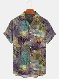 New Hawaii Spring/Summer Fashion Leisure Street Walk Tourist Beach Printed Full Open Short Sleeve Button Shirt, Quick Shipping