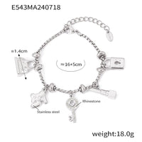 316L Stainless Steel Charm Bracelet For Women 18K Gold Plated Waterproof No Tarnish Women's Multiple Different Pendant Bracelets