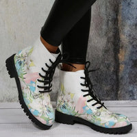 European and American Short Boots 2024 New Large Trendy Printed Thick Bottom Anti Slip Comfortable Daily Women's Boots Sneakers