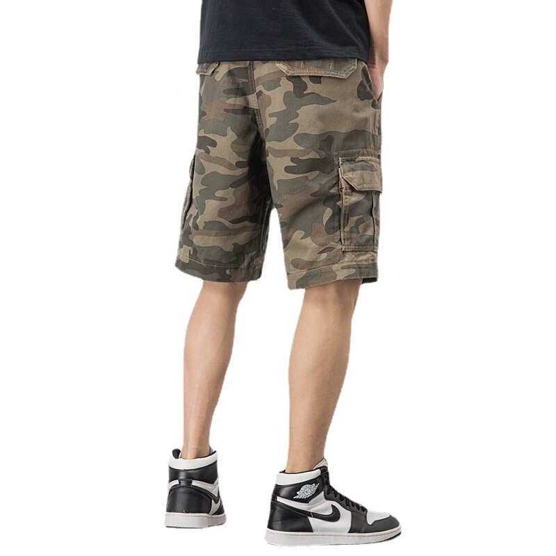 Men's Camouflage Cotton Cargo Shorts Baggy Large Size Five-point Pants