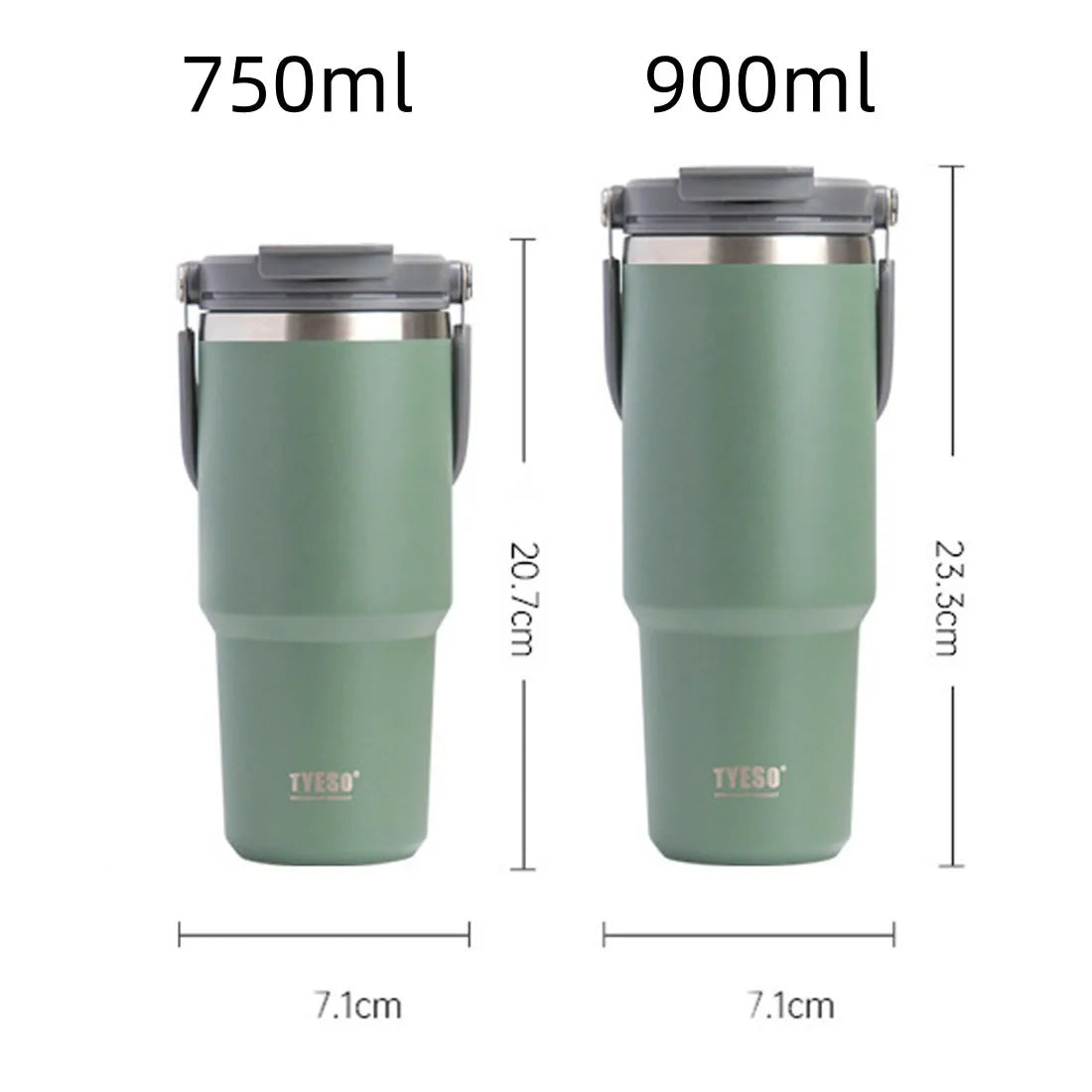 Tyeso Stainless Steel Coffee Cup Cold And Hot Double-layer Insulated Cup Tumbler Thermo Water Bottle Car Travel Mug Vacuum Flask