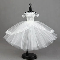 Dress Up Doll Dress Evening Party Prom Dress Lace Dolls Clothes Mini Black Tutu Dotted Doll Princess Dress Doll Accessories