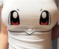 Funny Women T-shirt 3D Eyes Printed T-shirt Summer New Sexy Anime Cartoon Cute Expression Straight Short Sleeve Ladies Slim Tops