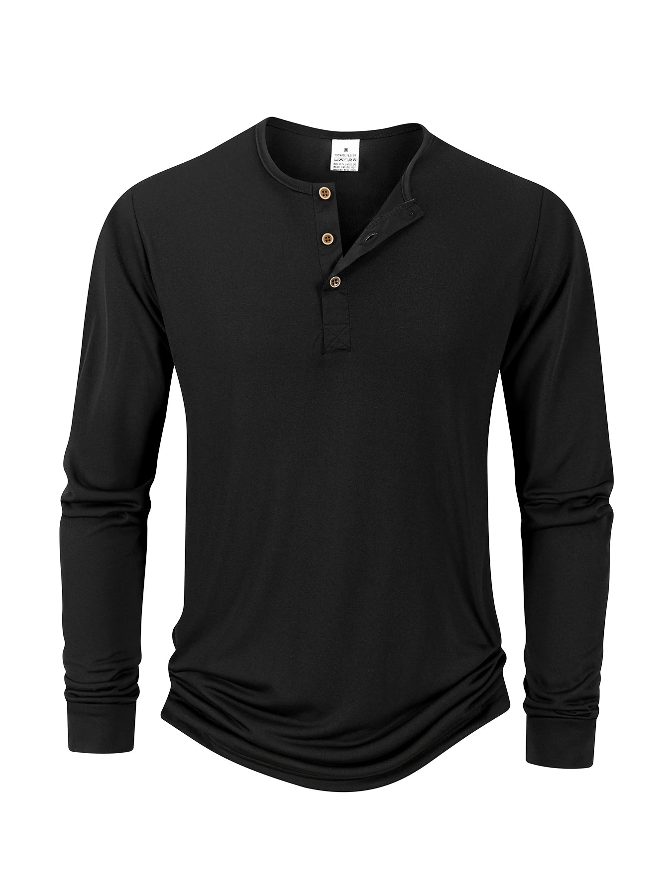 Men's T Shirt Autumn Button Long Sleeve Henley Neck T-Shirt Solid Color Casual Breathable Versatile Tops Fashion Slim T-Shirts