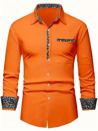 2025 Men's Button Casual Shirt Spring/Summer Printed Long Sleeve Daily Fashionable and Comfortable Top