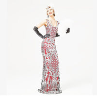 Women Mermaid 30s 1920s Flapper Gatsby Gown Cocktail Dress Party Long Wedding Evening Formal Dress Angel-Fashion Wear Gowns