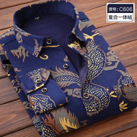 Autumn and Winter Men's Long-sleeved Fleece Shirt Thermal Shirt Plaid Jacket Clothes Men's Clothing Streetwear Men Shirts