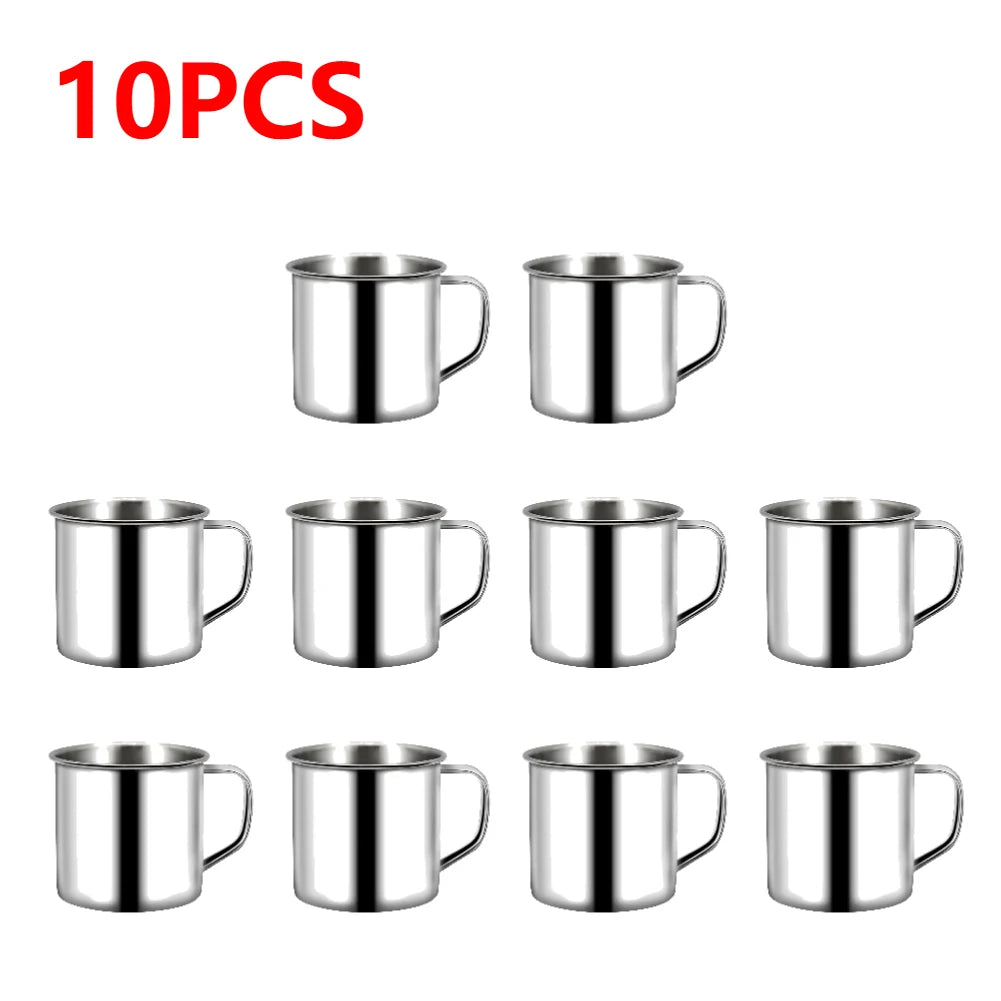 1/5/10PCS 200ML Stainless Steel Mug Coffee Cup Insulated Cup Keep Drinks Hot Camping Travel Mug Milk Tea Cup Tumbler Water Mug