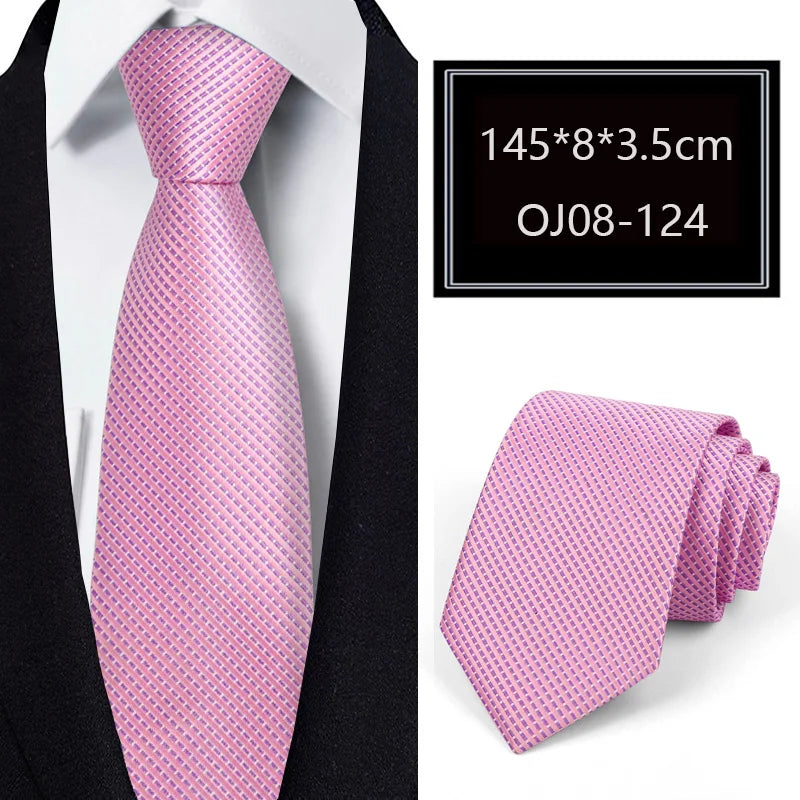Luxury 56 Colors New Men's Tie Classic Floral Stripe Plaid 8cm Jacquard Neck Tie Necktie For Men Business Wedding Party
