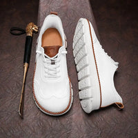 Summer large-sized wide-toe casual shoes with soft sole and anti-slip function for men, breathable Fly-Weave men's shoes