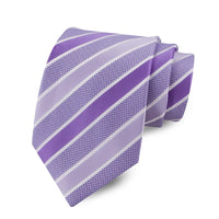 Luxury 8CM Mens Necktie Purple Color Stripes Floral Plaid Solid Dot Ties For Man Groom Neck Tie For Business Wedding Party