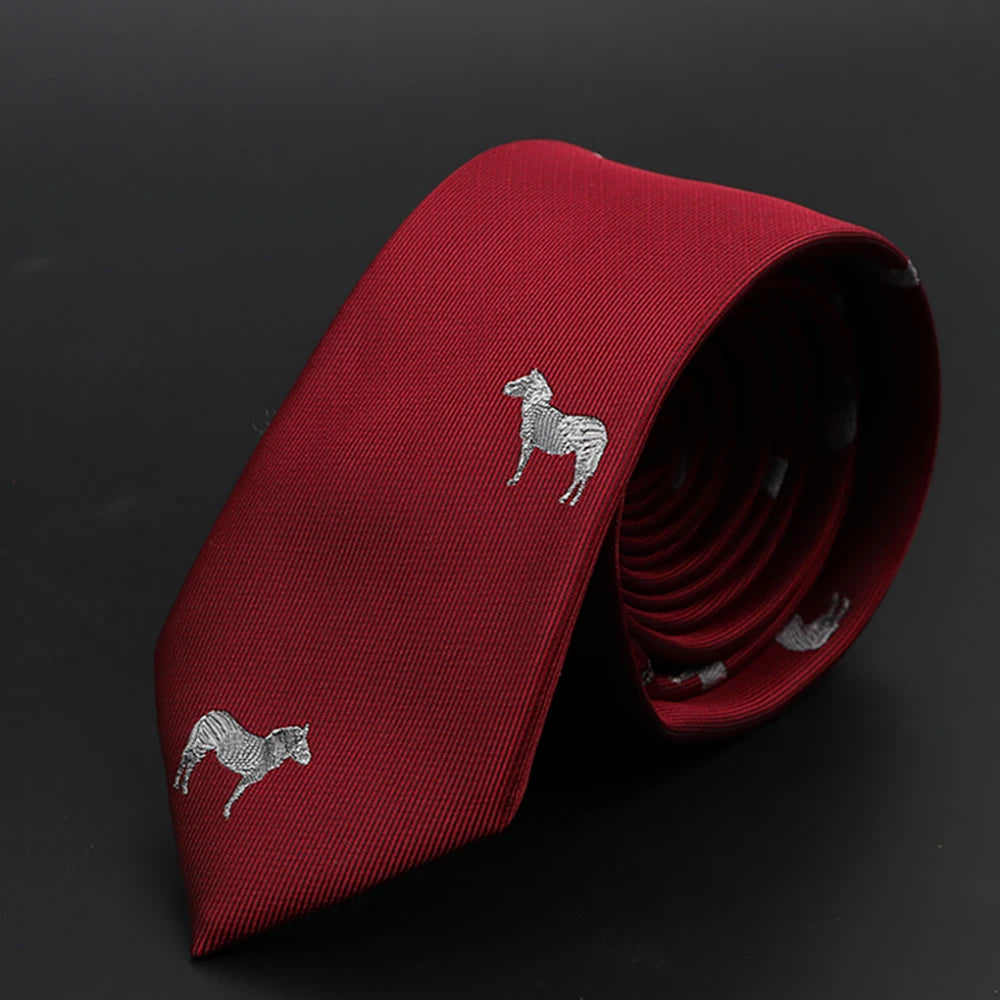 New Men Ties Solid Color Stripe Print Floral 6cm Jacquard Business Neckties Narrow Skinny Tie Wedding Prom Daily Wear Accessory