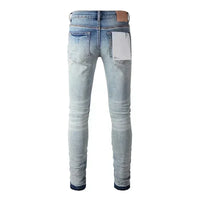 Men's Skinny Denim Jeans 2025 New Streetwear Distressed Painted Repair Low-Rise Brand Pants for Casual Style