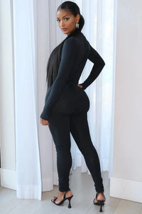 2023 Ladies Fashion Bodysuit Sexy Deep V Neck Slim Solid Color Zipper Closure Breathable Zipper Jumpsuit Trousers Jumpsuit