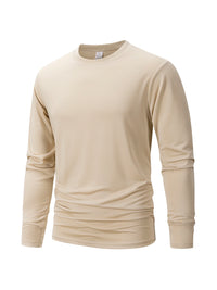 Men's Button Long Sleeve Henley Neck T-Shirt Casual Breathable Round Neck  T-Shirt Solid Color Slim Fit Tee Basics Cozy Tops
